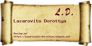 Lazarovits Dorottya névjegykártya